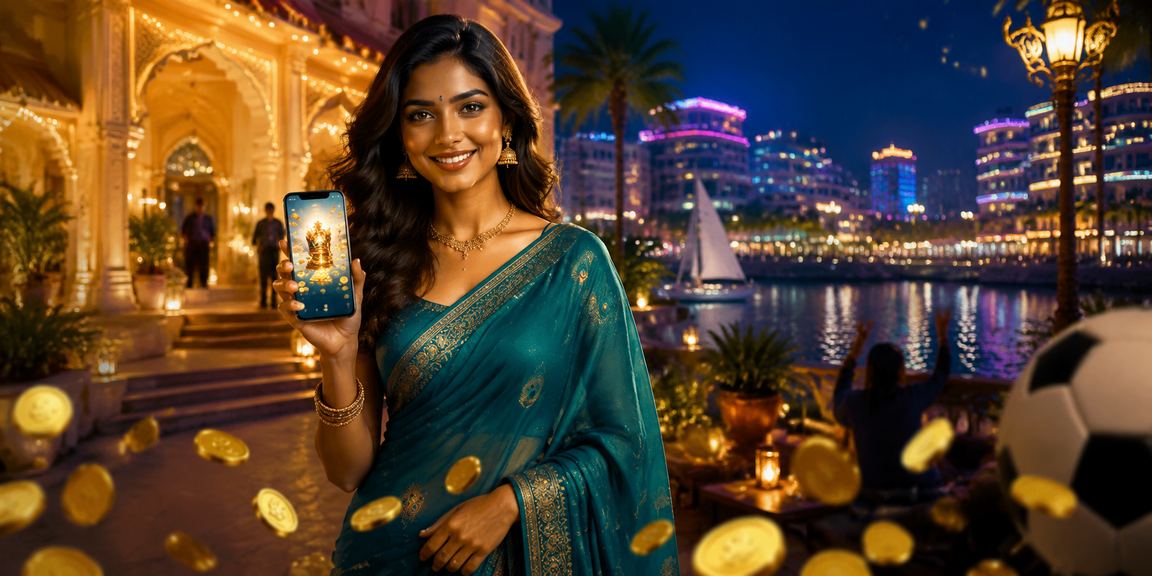 Indian female user placing sports bets on mobile phone