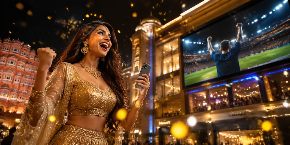 Indian woman making deposit via mobile payment for online rummy game
